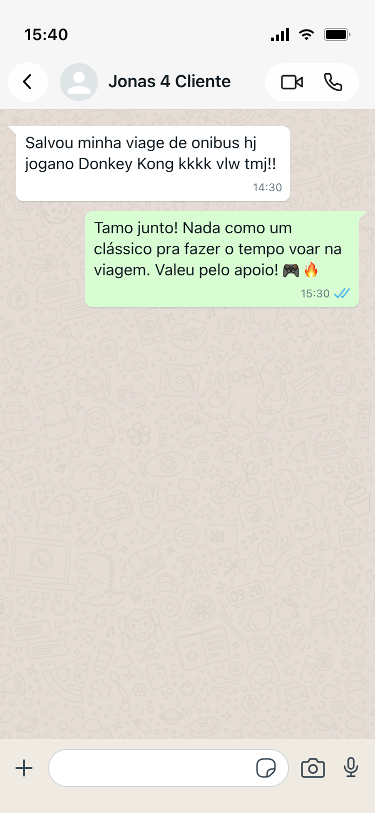 Espaço para o terceiro print de cliente no WhatsApp